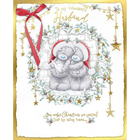 Husband Me to You Bear Handmade Boxed Christmas Card Extra Image 1